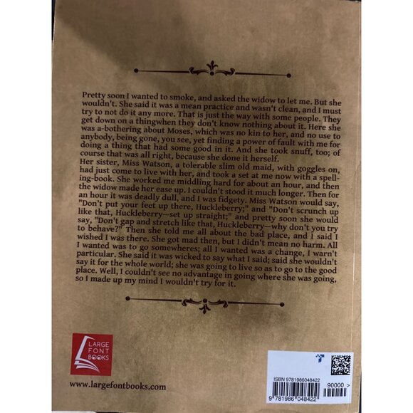 Mark Twains "Adventures Of Huckleberry Finn" Large Font Paperback - Picture 2 of 7